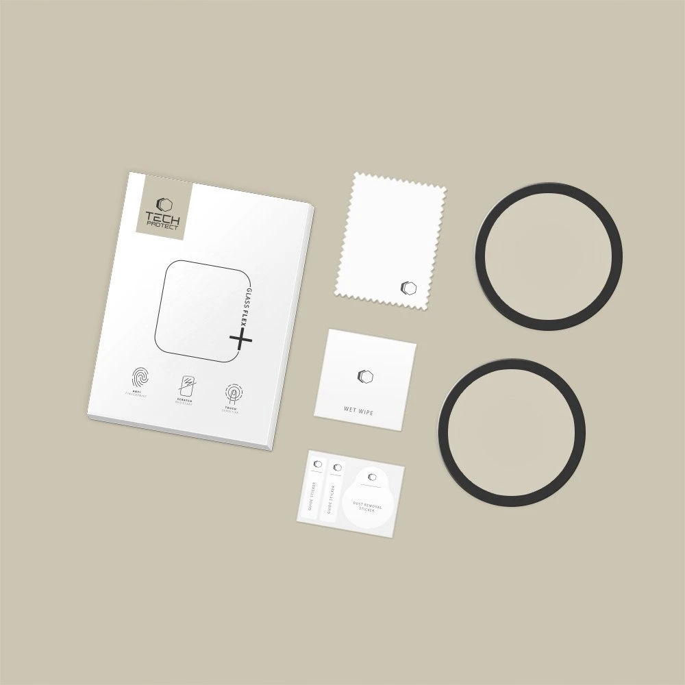 Tech-Protect Glass Flex+ 2-pack for Garmin Venu 4 41mm – juodas