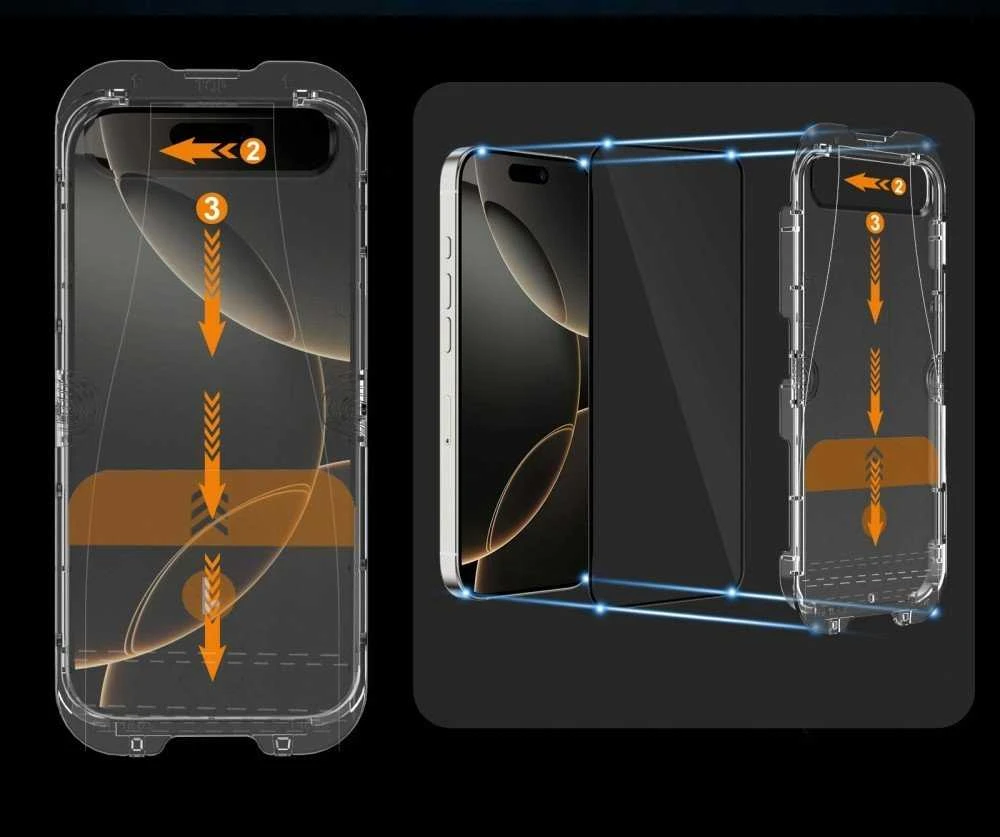 „Tech-Protect Quick Set Spy+“ privatumo stiklų, skirtų „iPhone 15“ / „16“, 2 vnt. pakuotėje