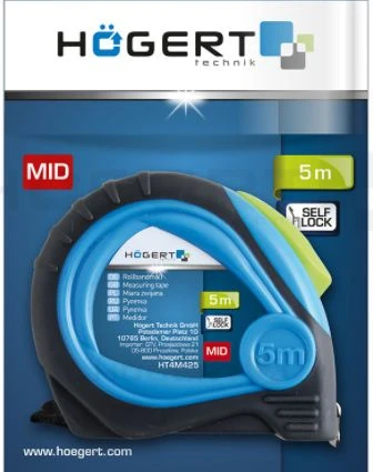 Högert Technik 5 m x 25 mm MID su savanaudišku nailono magnetu (HT4M426)