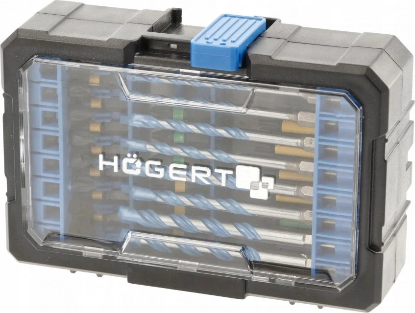 Grąžtų ir sukimo antgalių rinkinys Hogert HT1S801; 35 vnt.