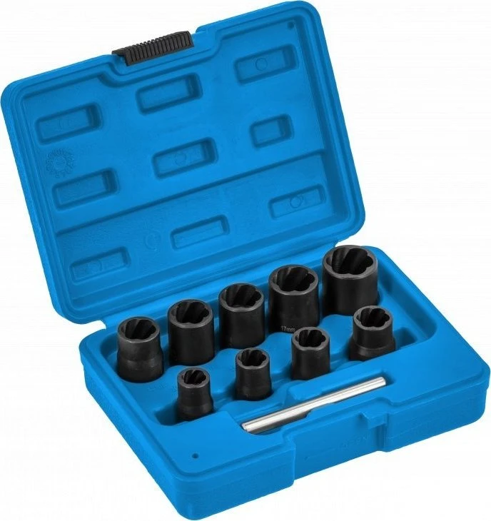 Hogert Technik Galvučių komplektas Hogert HT8G401; 3/8''; 10-19 mm; 10 vnt.