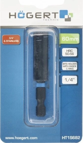 GTV Magnetinis 1/4 šešiakampio antgalių laikiklis 60 mm