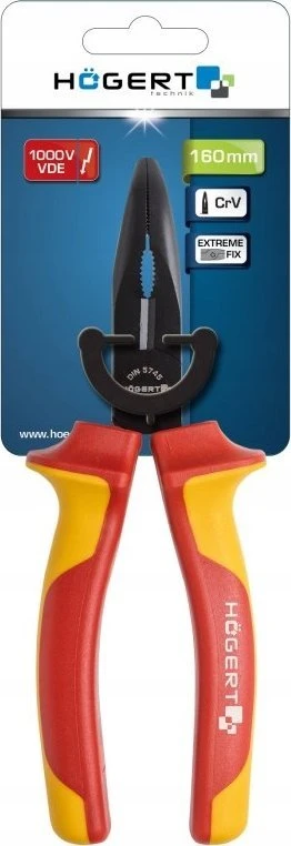 Högert Technik Ilgos nosies replės, sulenktos 200 mm, 1000 V, VDE