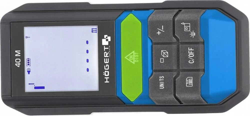 Lazerinis atstumų matuoklis Hogert HT4M322; 40 m