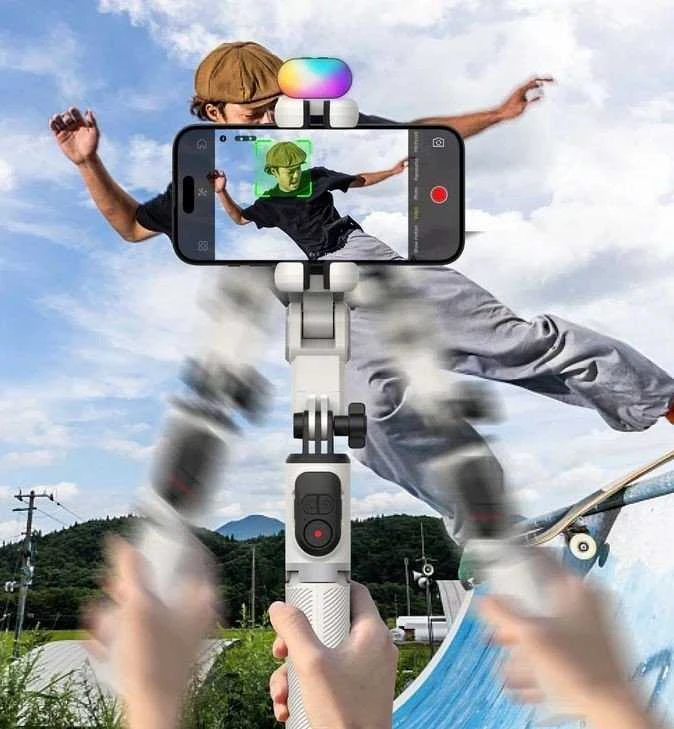 Selfie lazdelė Hohem Gimbal Trikojis Selfie lazdelė LED lempa + Nuotolinis pultas telefonui / AOCHUAN M1 PRO