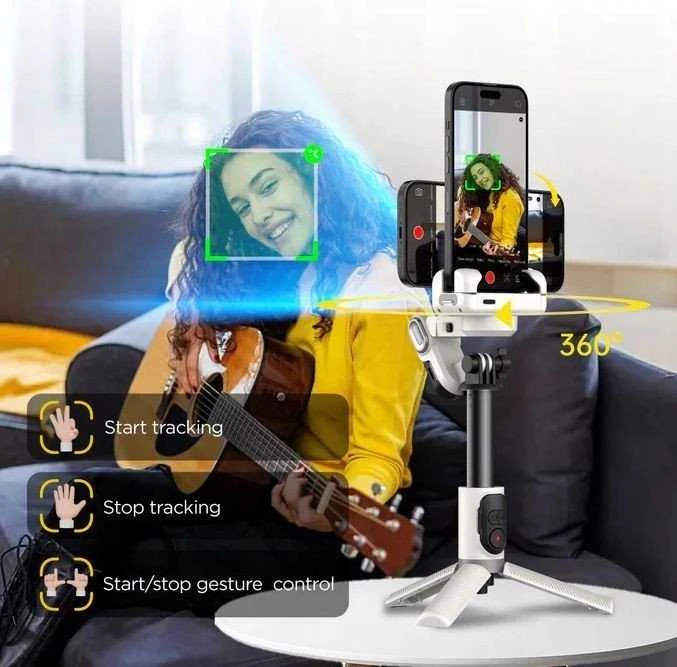 Selfie lazdelė Hohem Gimbal Trikojis Selfie lazdelė LED lempa + Nuotolinis pultas telefonui / AOCHUAN M1 PRO