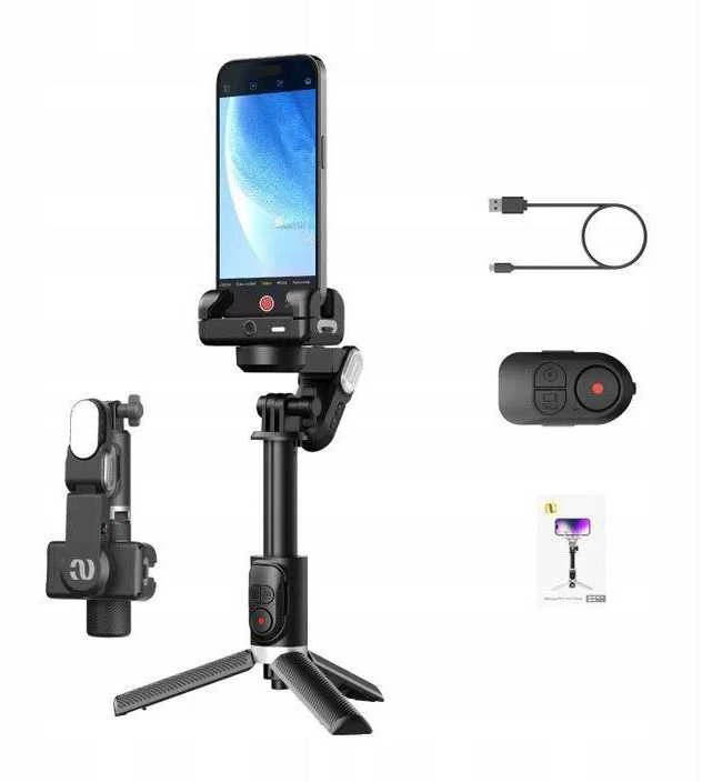 Selfie lazdelė Hohem Gimbal Trikojis Selfie lazdelė LED lempa + Nuotolinis pultas telefonui / AOCHUAN M1 PRO