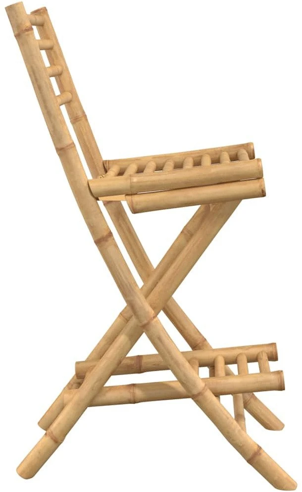 Lauko baro kėdės su pakojais, 2 vnt., sulankstomos, bambukas