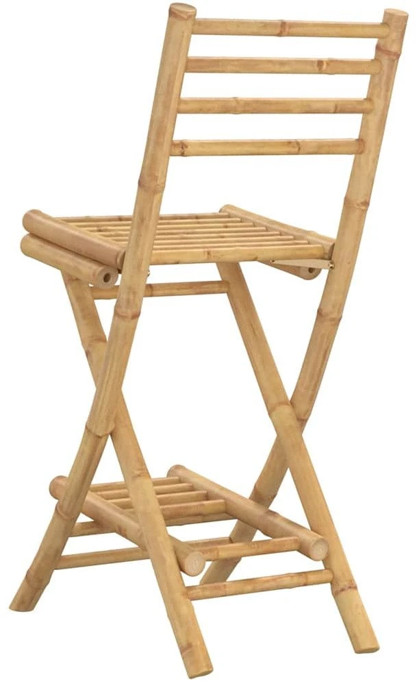 Lauko baro kėdės su pakojais, 2 vnt., sulankstomos, bambukas