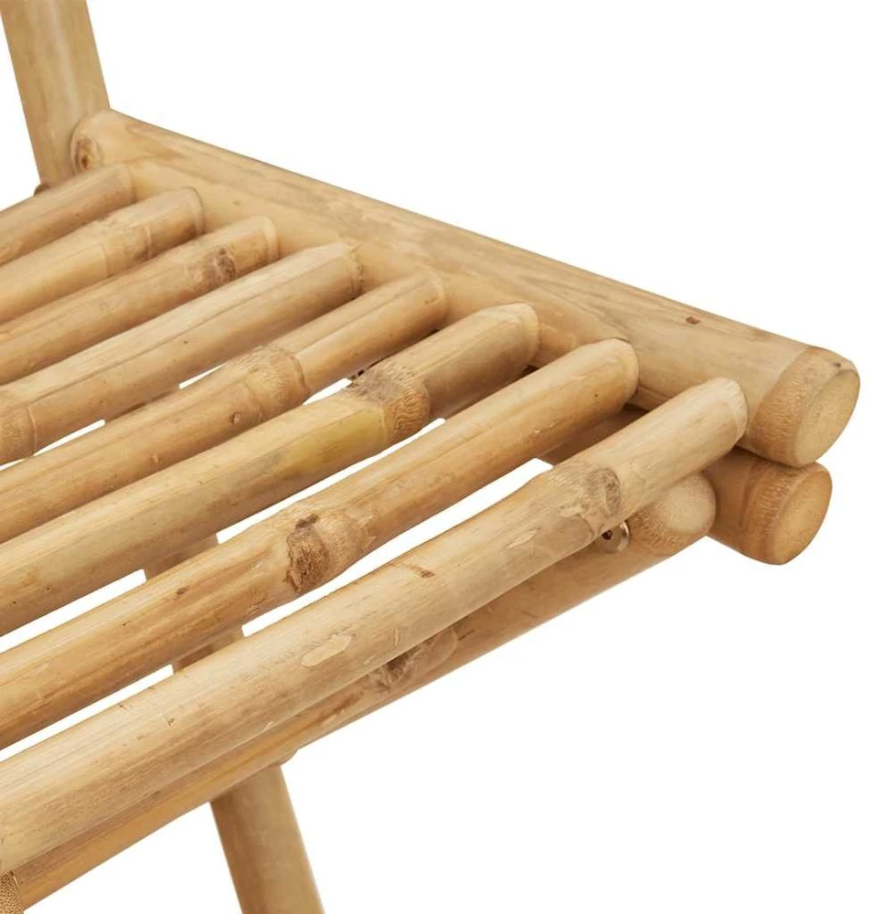 Lauko baro kėdės su pakojais, 2 vnt., sulankstomos, bambukas
