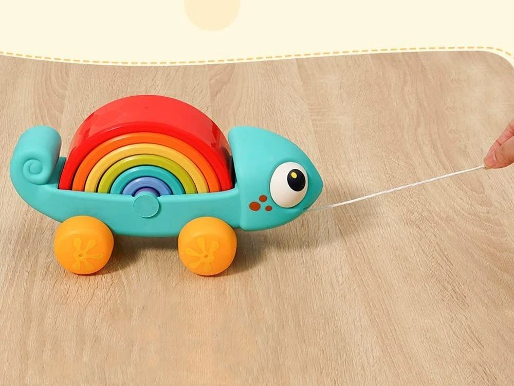 Dėlionė Jokomisiada Vaivorykštės chameleono galvosūkis Montessori piramidas ZA4532