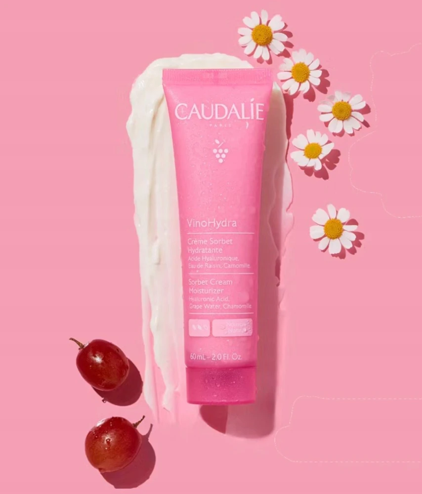 Caudalie VinoHydra Moisturizing Sorbet Kreminis drėkinamasis gelinis kremas jautriai odai, 60 ml