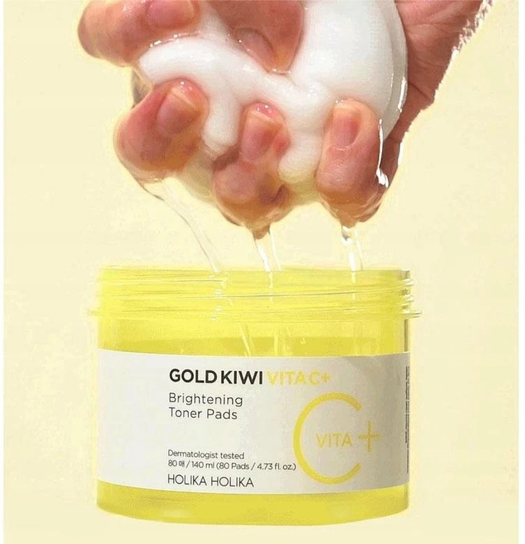 Holika „Gold Kiwi Vita C+“ skaistinamosios tonikos pagalvėlės, 80 vnt.