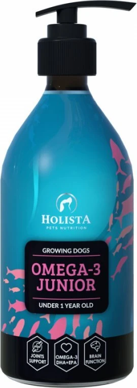 HOLISTA Omega-3 Junior – papildai šunims ir katėms – 400ml