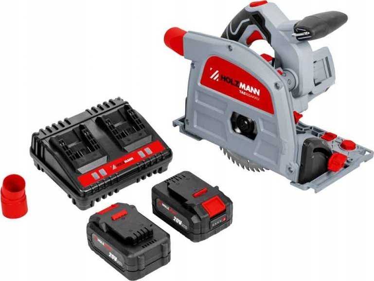 Holzmann Akumuliatorinis diskinis pjūklas, su dulkių ištraukimu, 165 mm diskas, 40 V akumuliatorinis, medienos apdirbimui, „pasidaryk pats“ projektams, panardinamas pjūklas