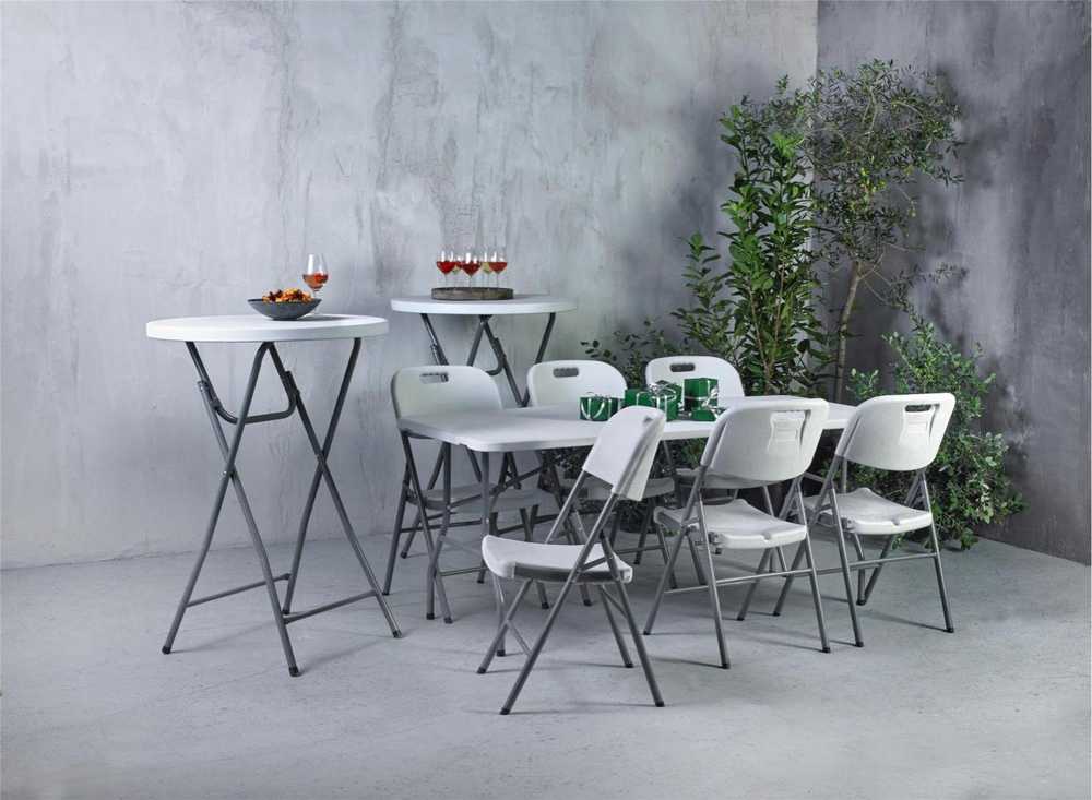 Home It Enjoy>it® luksus klapstol 45 × 50 × 88 cm hvid/grå
