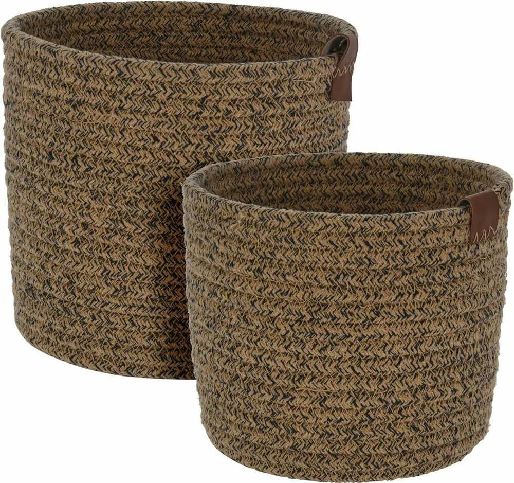 Home Styling Collection Apvalūs laikymo krepšeliai, austi iš medvilnės, 2 vnt