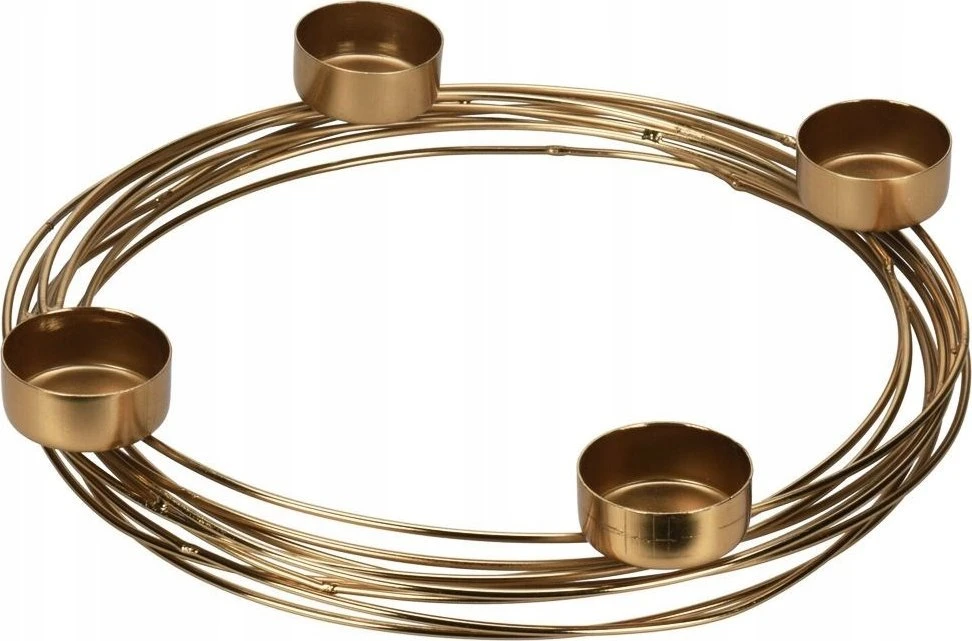 Home Styling Collection Žvakidė metalinas auksinis už 4 žvakes 28x3,5 cm