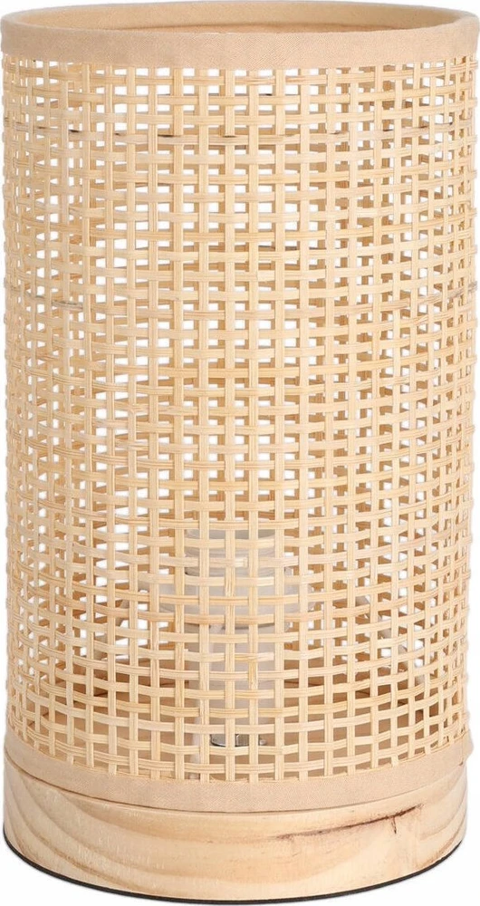 Home Styling Collection Bambuko stalinis šviestuvas, vamzdis, pušies medienos pagrindas, 13 x 23 cm