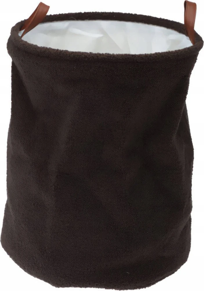 Home Styling Collection Boucle laikymo krepšelis, dirbtinės odos rankenos, Ø 38 x 50 cm