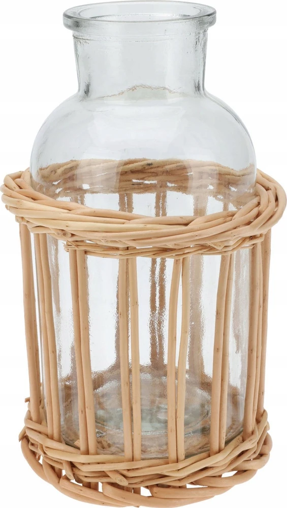 Home Styling Collection Dekoratyvinis buteliukas pintame krepšelyje