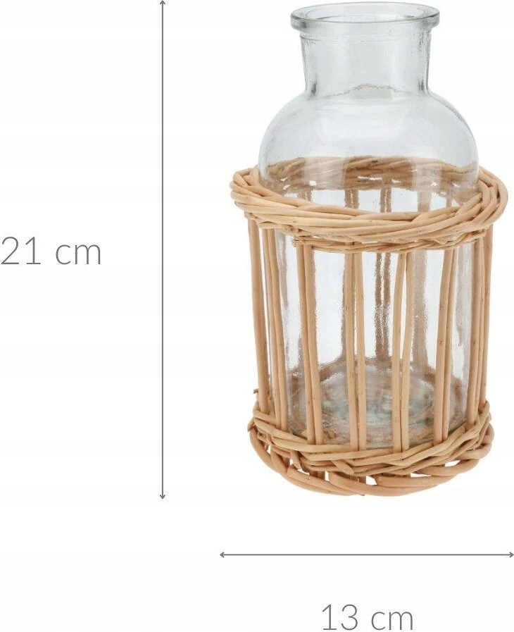 Home Styling Collection Dekoratyvinis buteliukas pintame krepšelyje