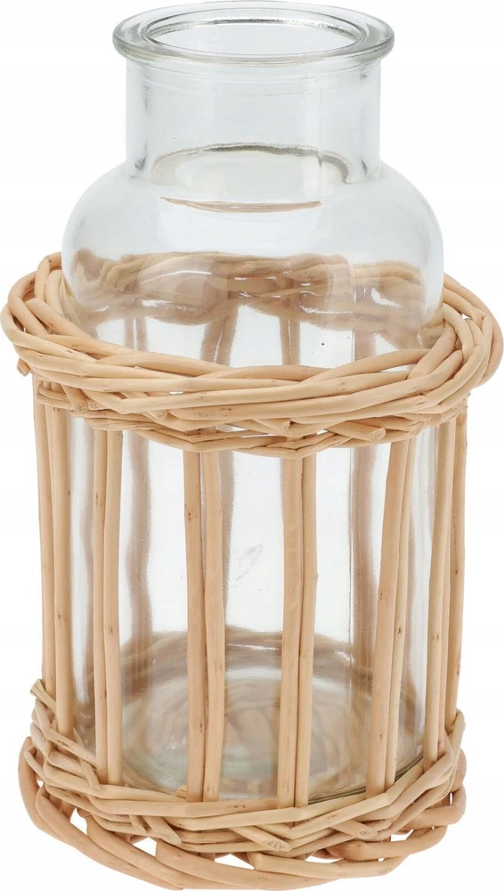 Home Styling Collection Dekoratyvinis buteliukas pintame krepšelyje