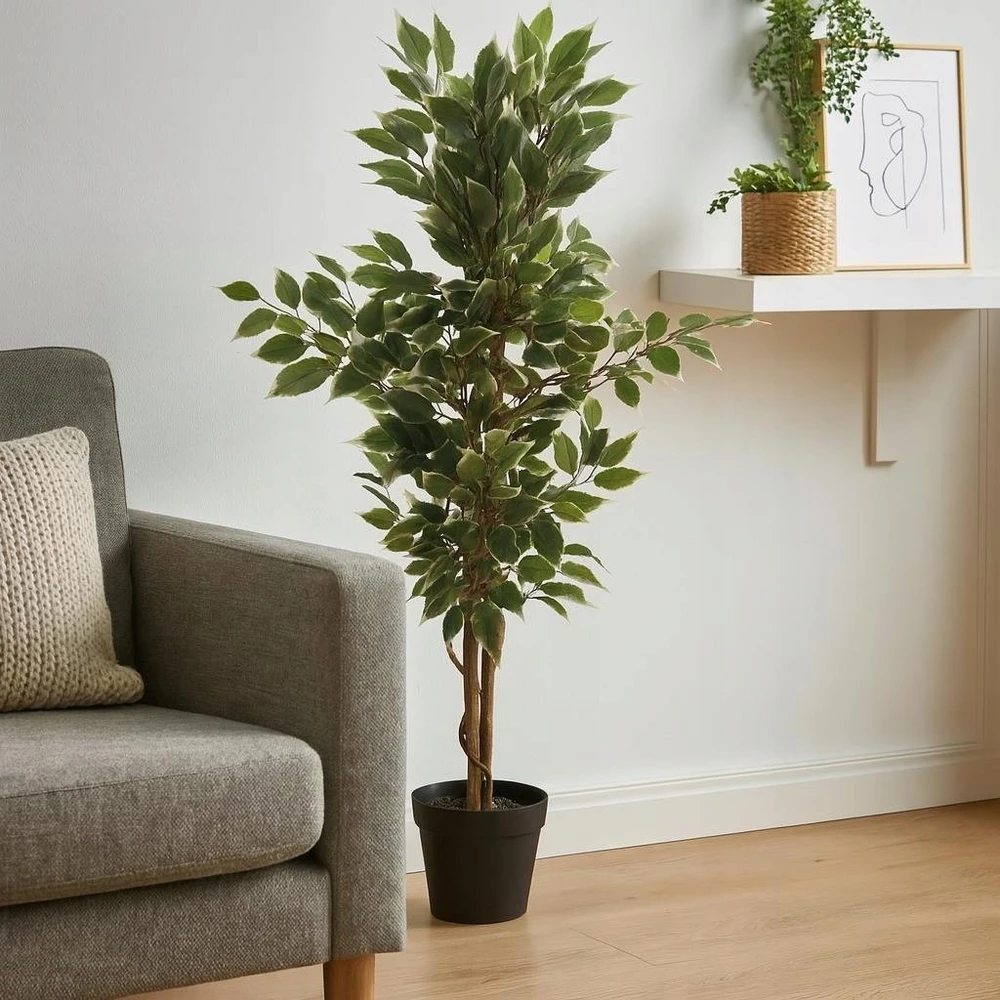Dirbtinis fikusas su margalape laja 115 cm