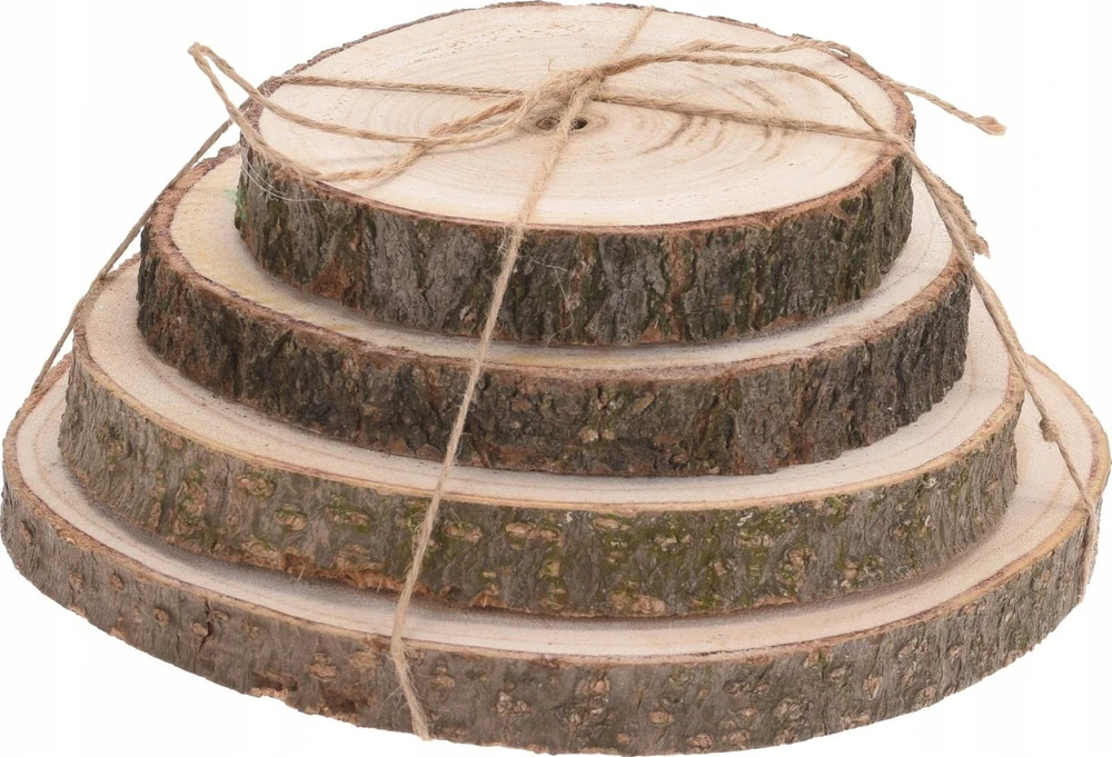 Home Styling Collection PIECES NATŪRALIŲ medinių plokščių pagalvėlės, rinkinyje 4 vnt