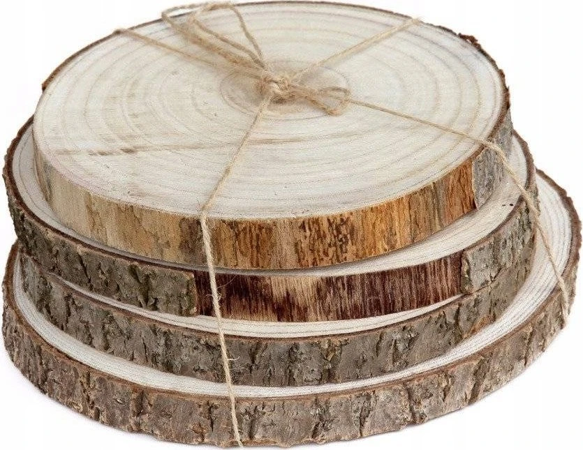 Home Styling Collection PIECES NATŪRALIŲ medinių plokščių pagalvėlės, rinkinyje 4 vnt