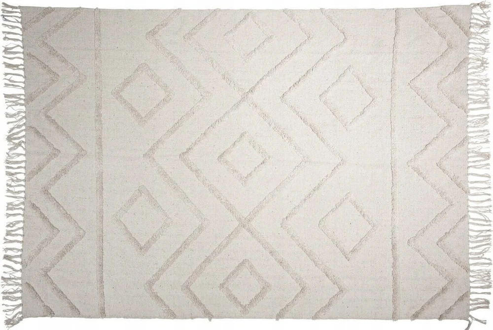 Boho kilimėlis su geometriniu reljefiniu raštu