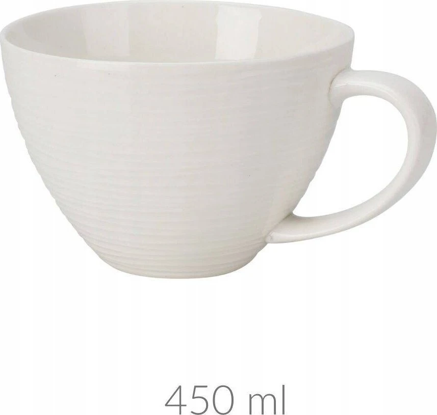 Home Styling Collection Elegantiškas porcelianinis kavos puodelis su didele rankena, 450 ml