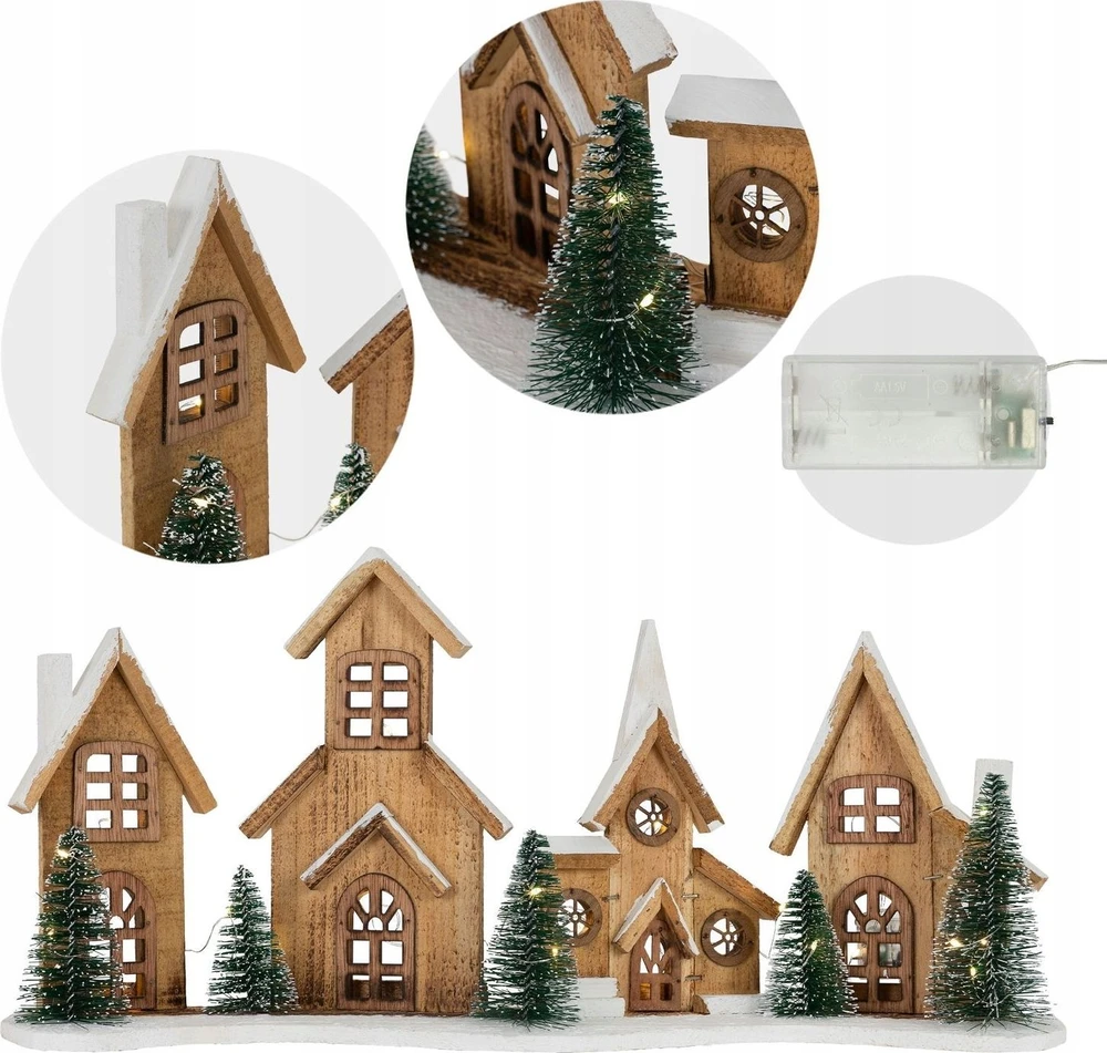 Home Styling Collection Figūrėlė pagaminta iš eglės su LED nameliais, 56 x 27 cm