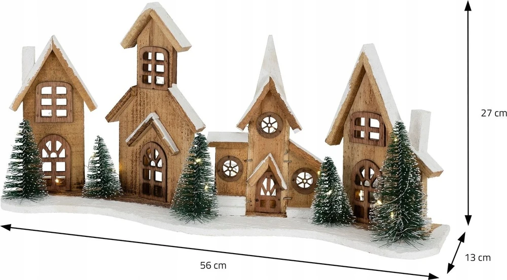 Home Styling Collection Figūrėlė pagaminta iš eglės su LED nameliais, 56 x 27 cm