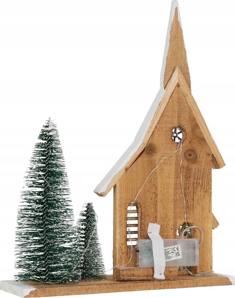 Home Styling Collection Figūrėlė pagaminta iš eglės su LED nameliu, 34 cm