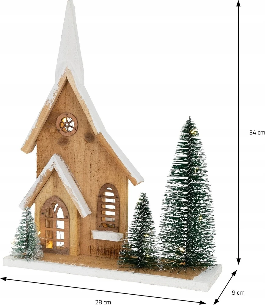 Home Styling Collection Figūrėlė pagaminta iš eglės su LED nameliu, 34 cm