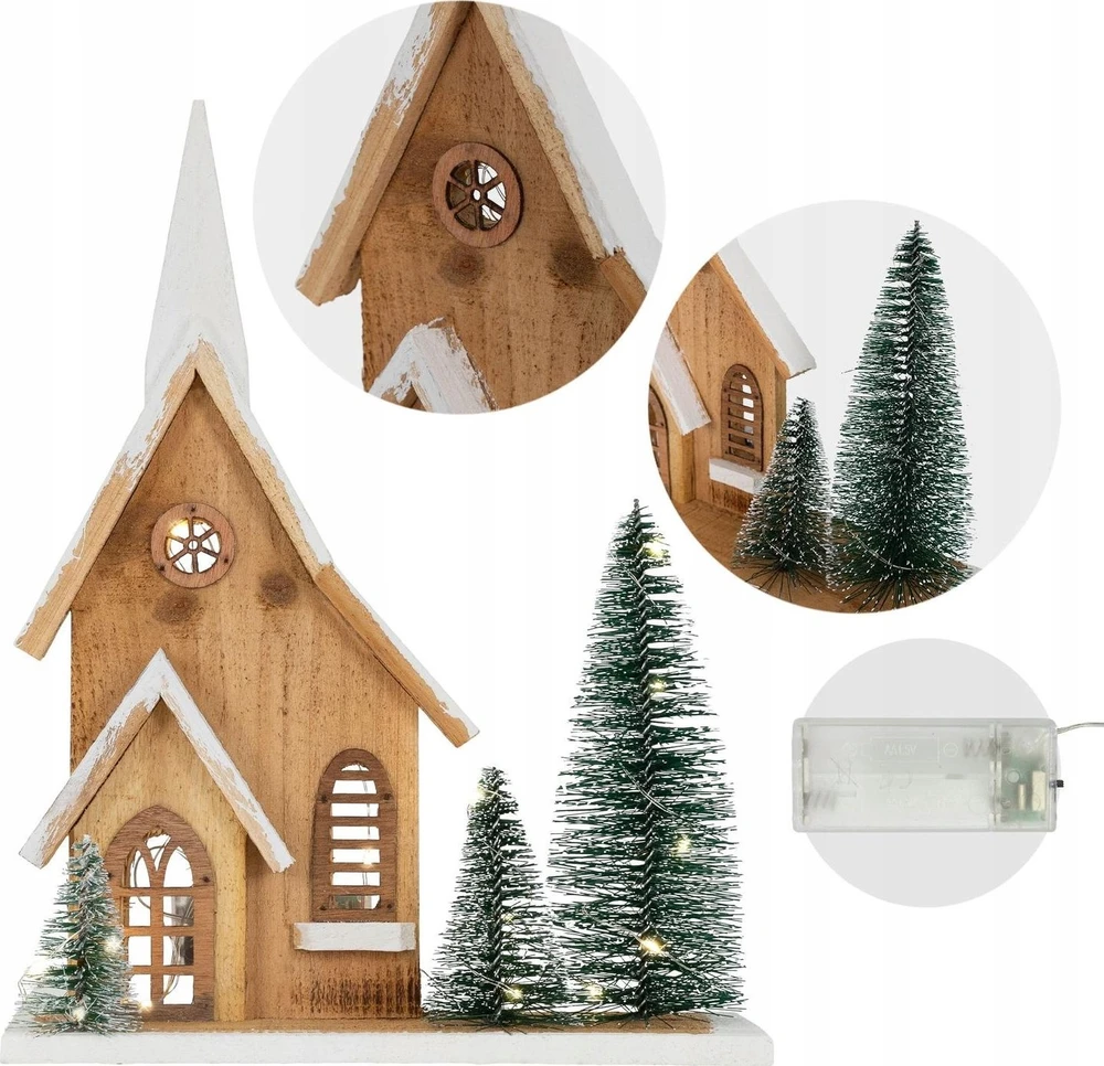 Home Styling Collection Figūrėlė pagaminta iš eglės su LED nameliu, 34 cm
