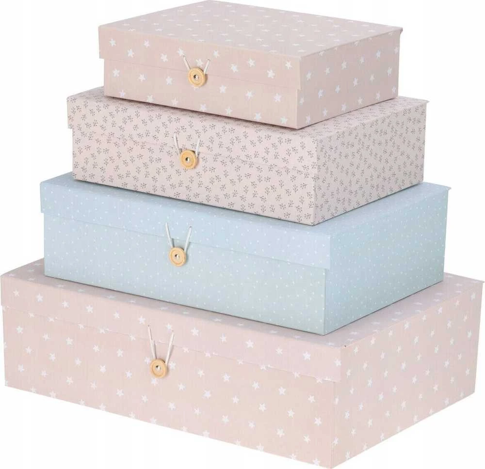 Home Styling Collection PIECES Įvairių dydžių kartoninių daiktadėžių rinkinys, 4 vnt.