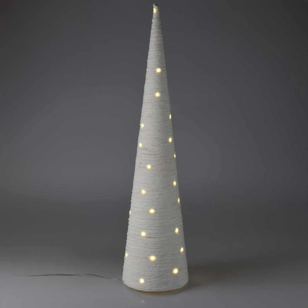 Home Styling Collection Kalėdų eglutės kūgis iš medžiagos su LED, 80 cm