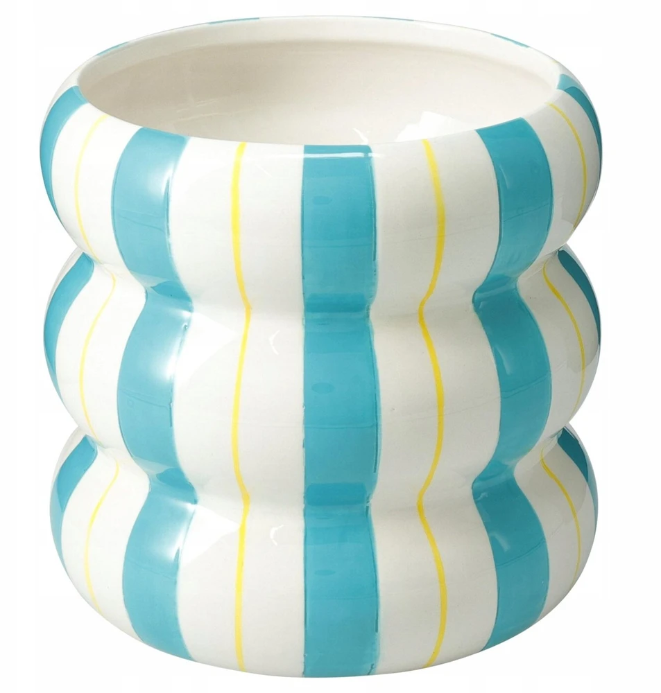 Home Styling Collection Keramikinė dryžuota vazono užvalkalas LINJE, 14 cm