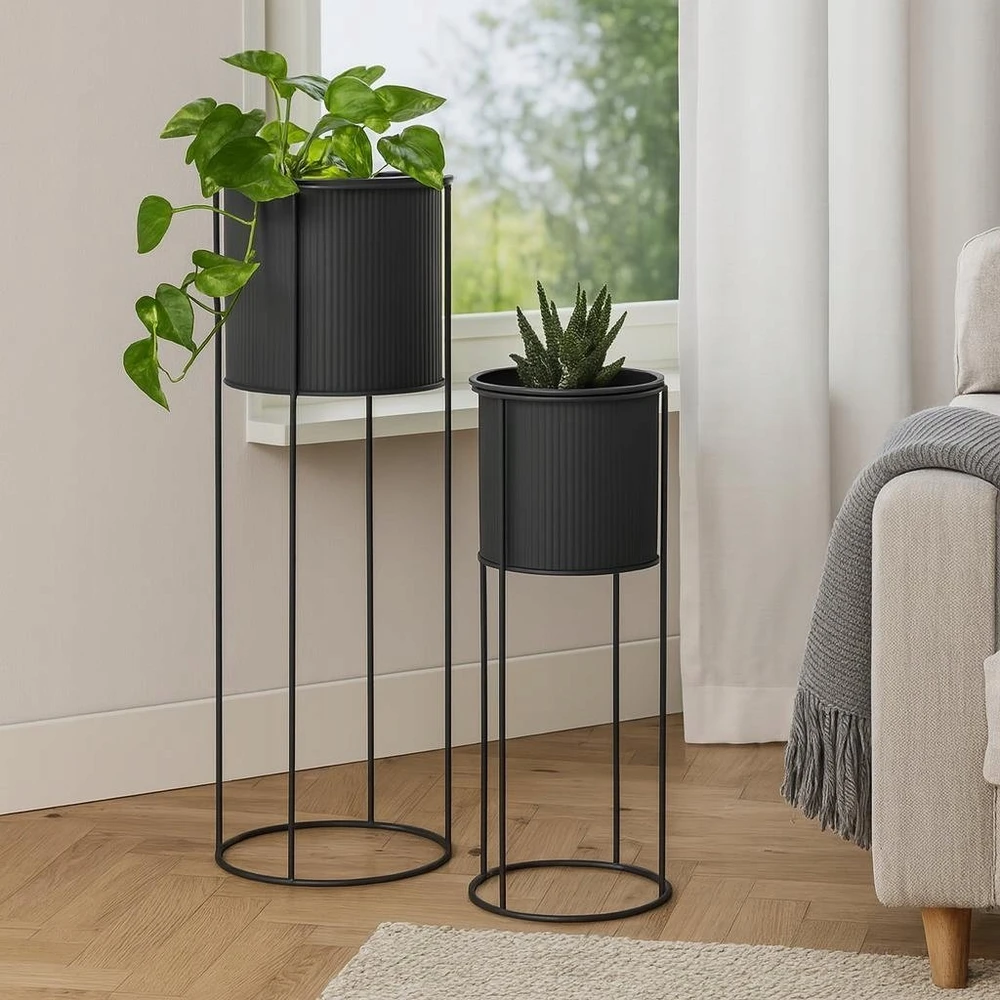 Home Styling Collection PIECES Metaliniai gėlių vazonai IDEM, 2 vnt.