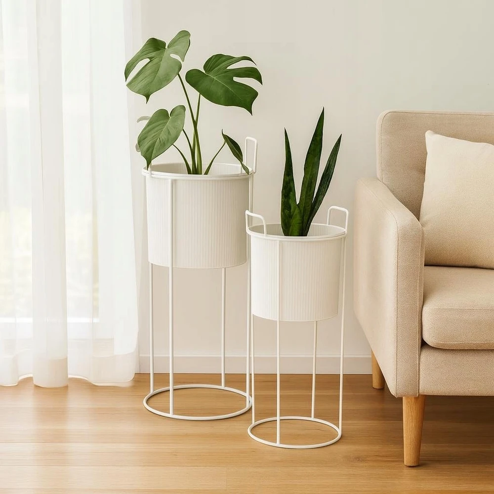 Home Styling Collection PIECES Metaliniai gėlių vazonai IDEM, 2 vnt.