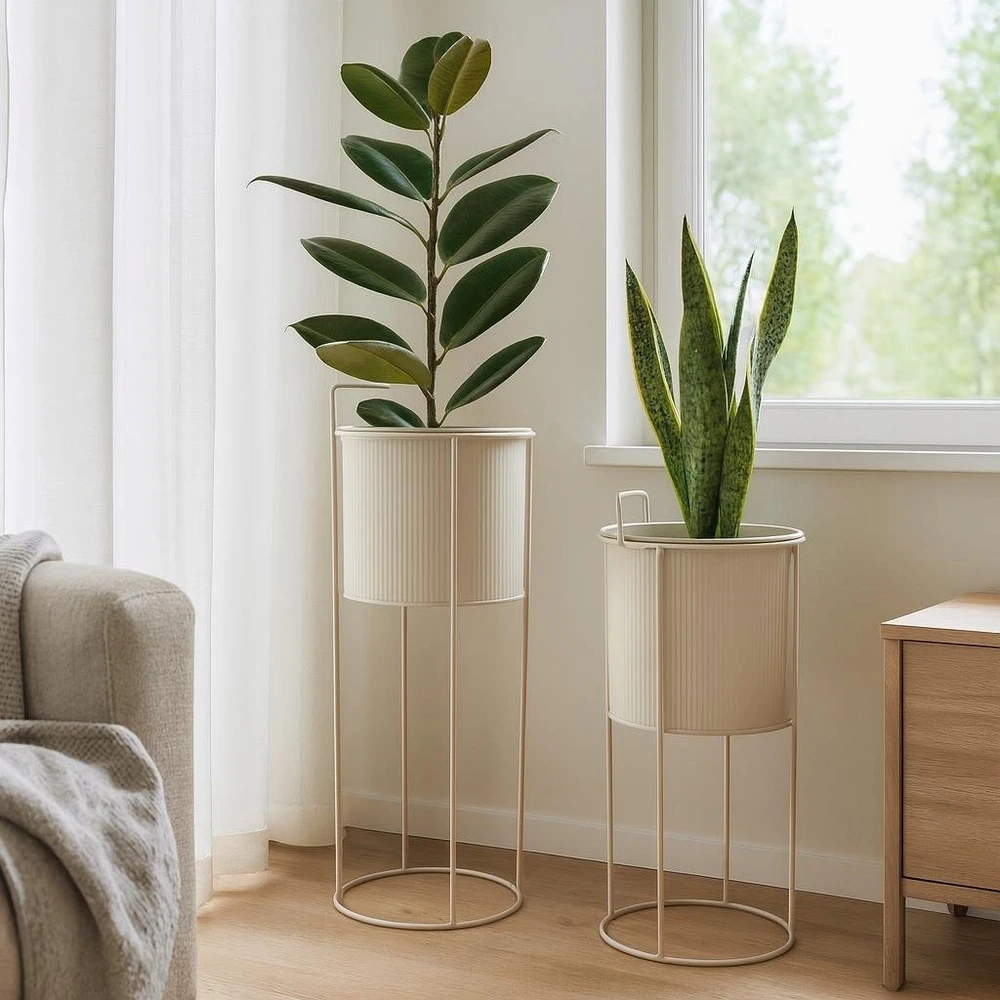 Home Styling Collection PIECES Metaliniai gėlių vazonai IDEM, 2 vnt.