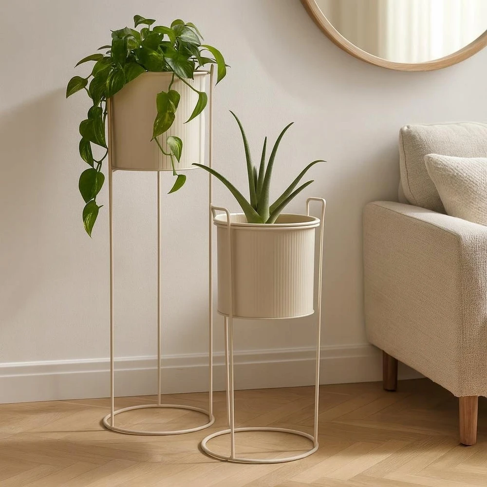 Home Styling Collection PIECES Metaliniai gėlių vazonai IDEM, 2 vnt.