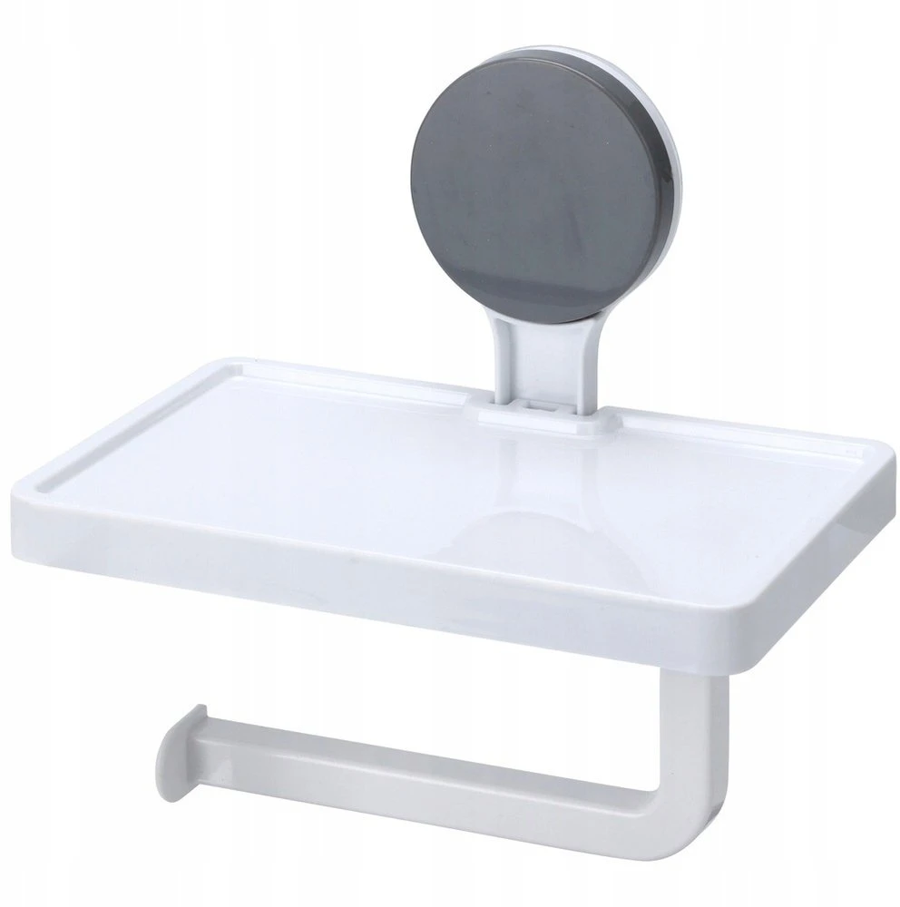 Home Styling Collection Bathroom Solutions Tualetinio Popieriaus Laikiklis su Lentynėle - Baltas