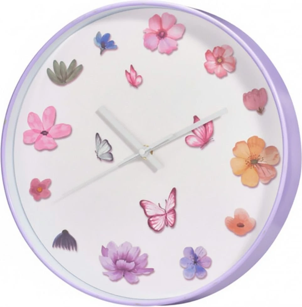 Home Styling Collection Sieninis laikrodis su gėlių motyvu, Ø 30 cm