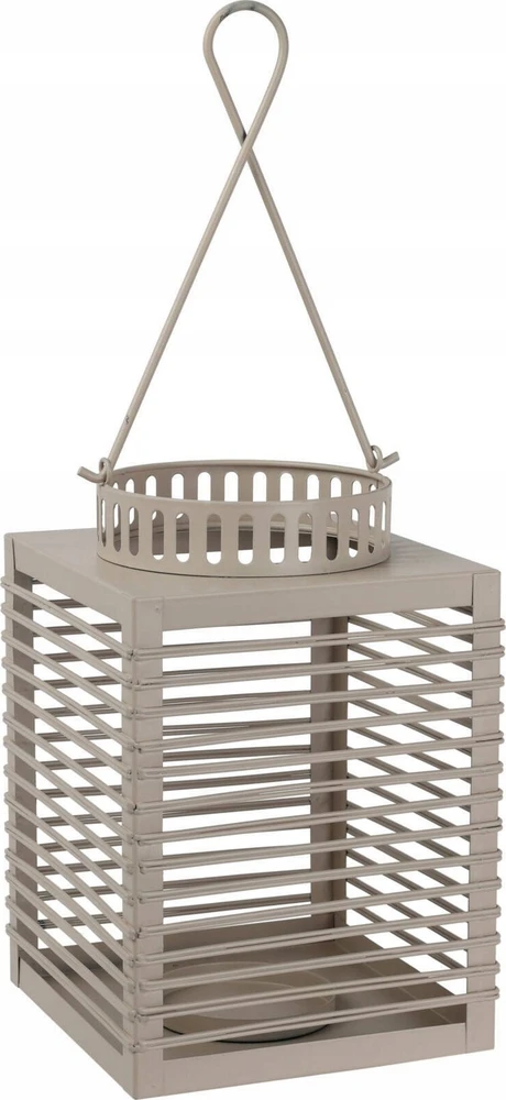 Home Styling Collection Metalinis žibintas su dekoratyvine rankena, pilkos spalvos