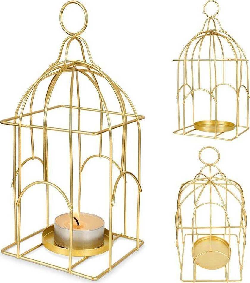 Home Styling Collection Žibintas Žvakidė 25 cm Auksinis Metalas