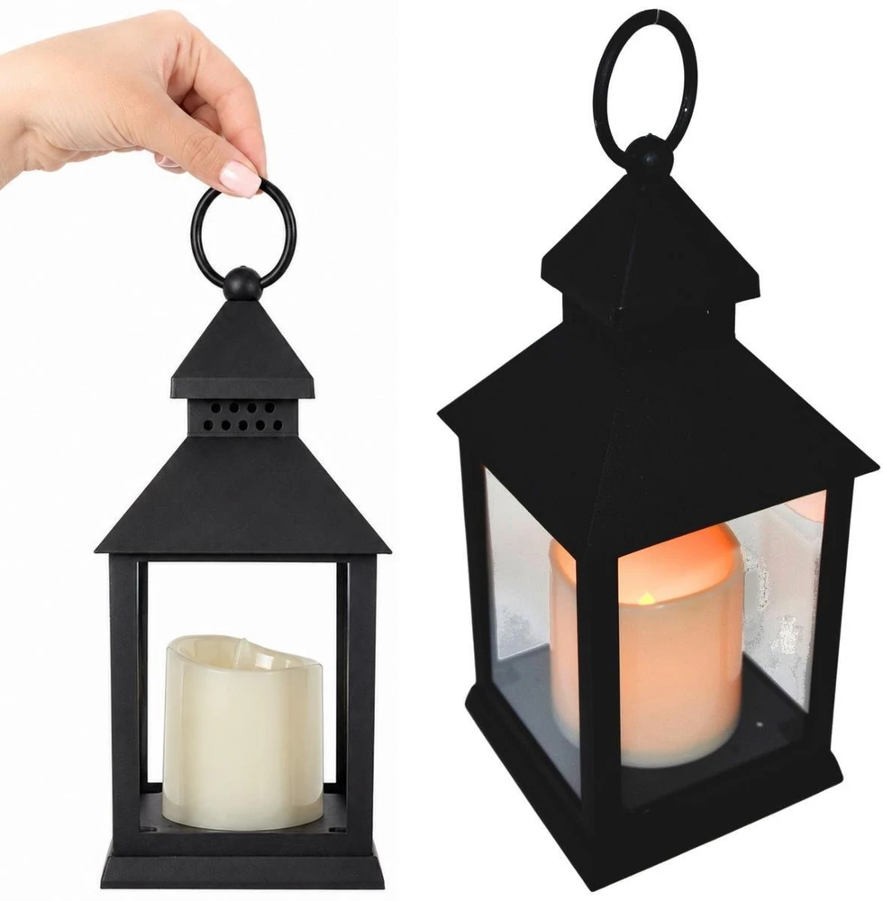 KOOPMAN DEKORACINIS ŽIBINTAS 23 CM LED SU BATERIJOMIS Juodas 176821