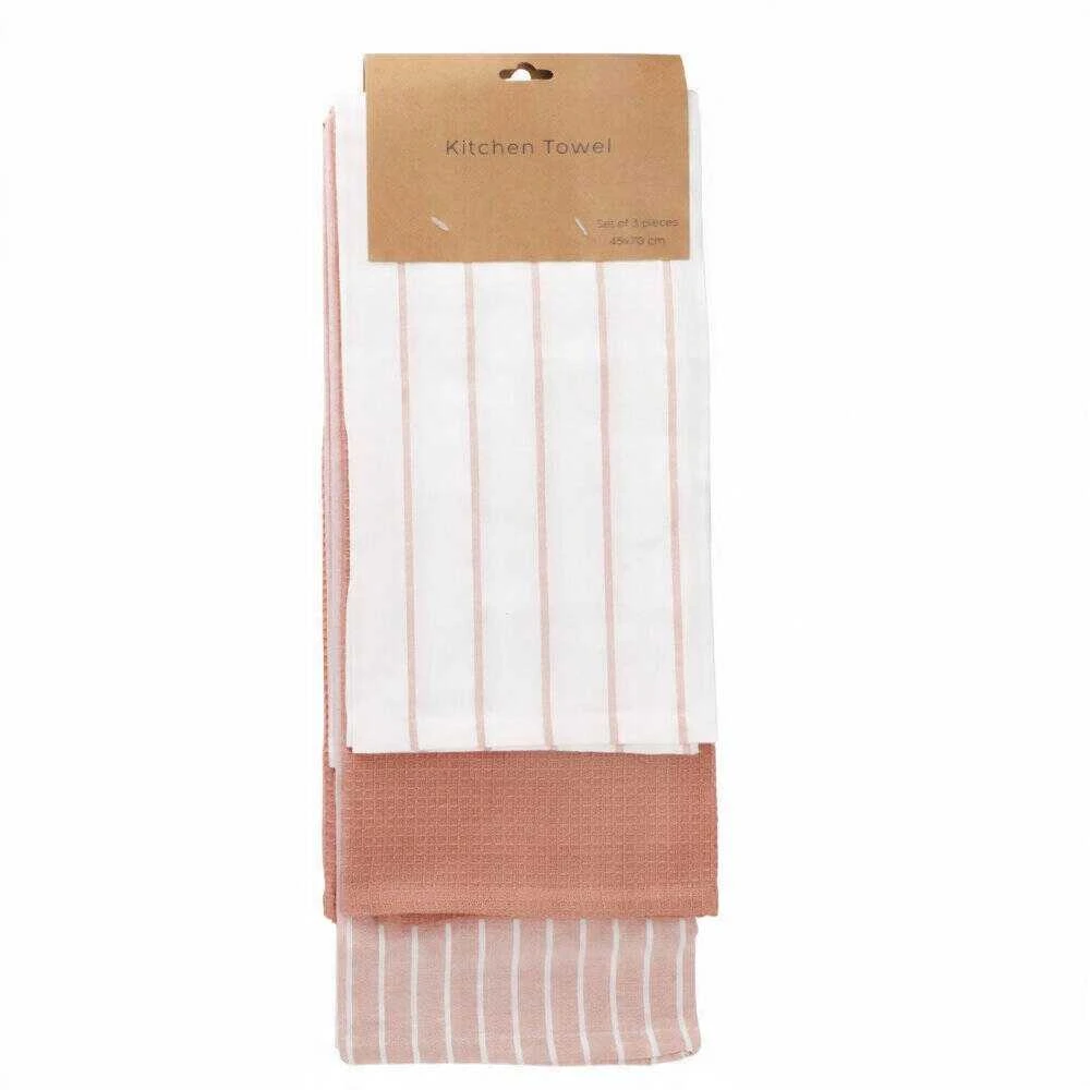 Home Styling Collection Cotton Medvilniniai virtuviniai rankšluosčiai, 3 vnt, 70 x 45 cm